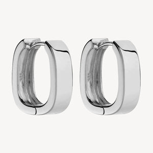 Najo E6938 Silver Straight Huggie earrings