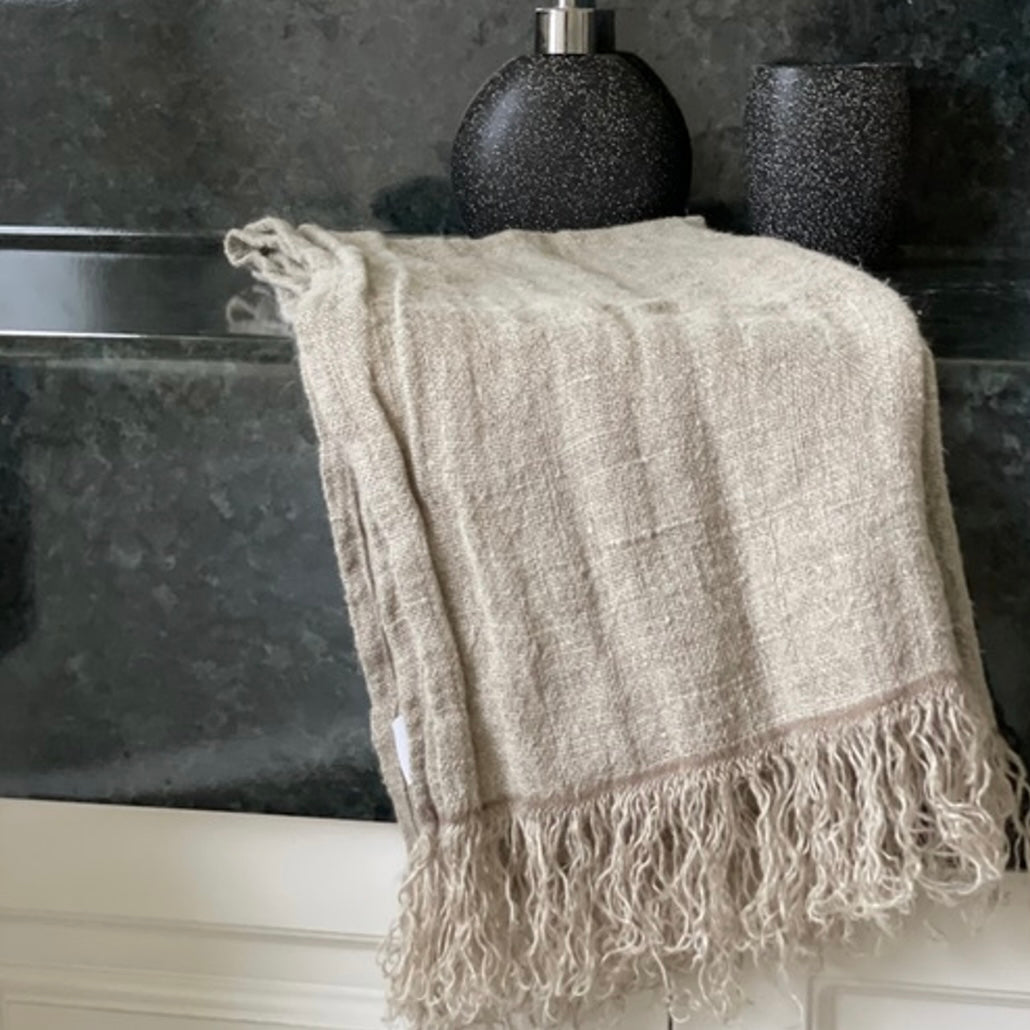 Rustic Angaston Fringed Hand Towel Natural