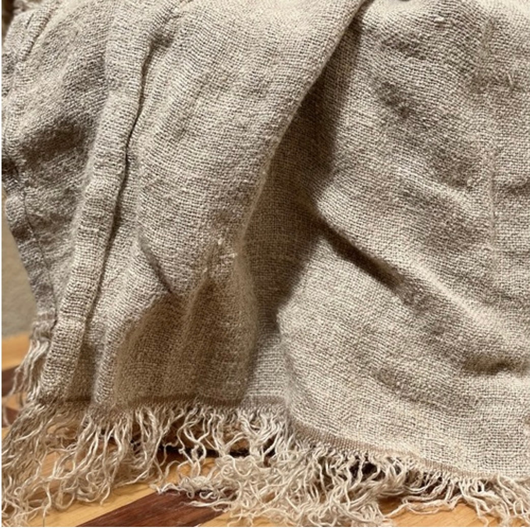 Rustic Angaston Fringed Hand Towel Natural