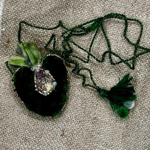 Velvet Heart Necklaces  Greens