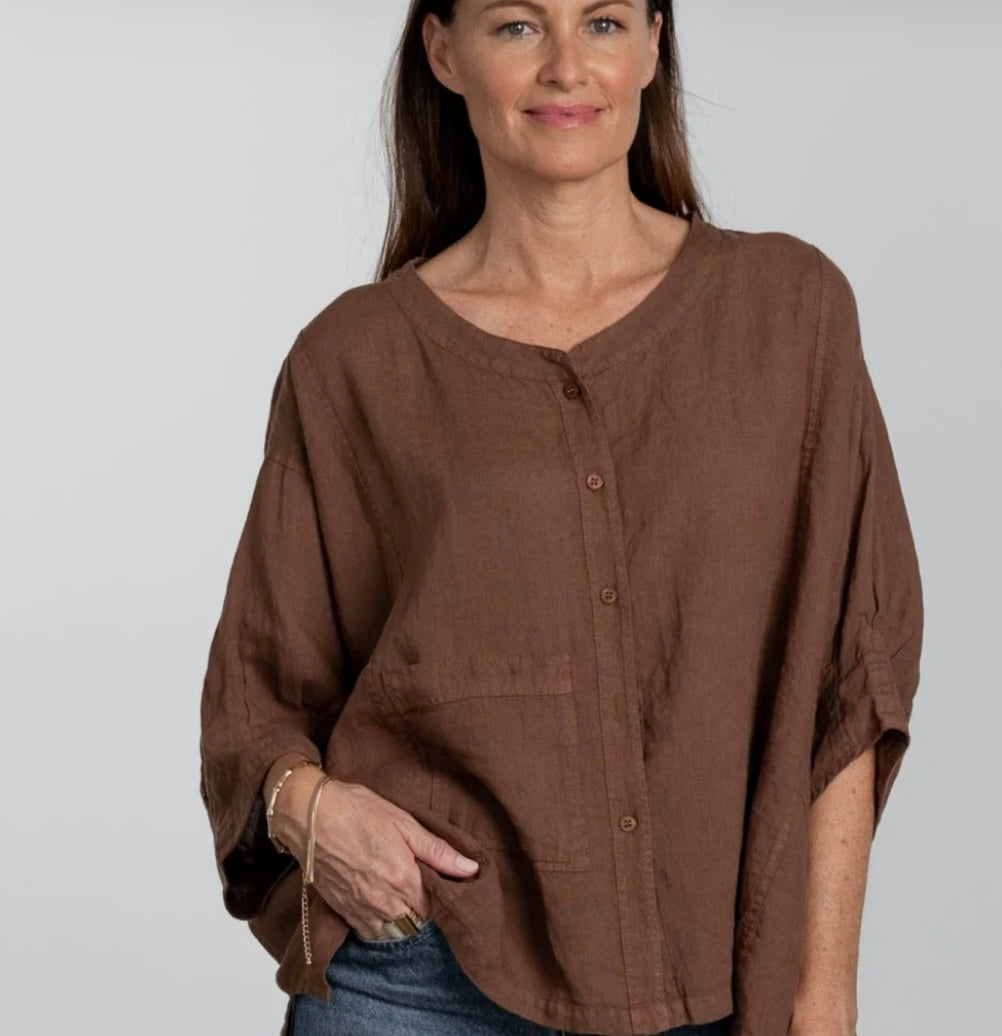 Agathe Linen Top