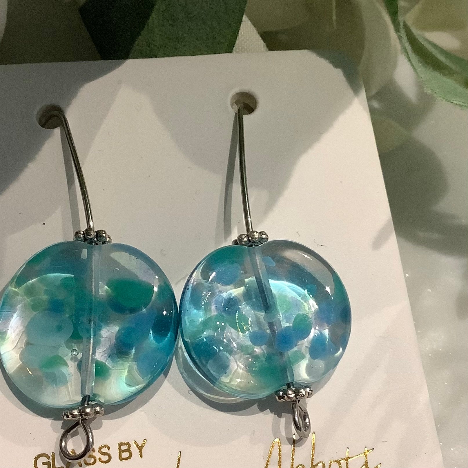 Glass Drop Earrings- Rounded